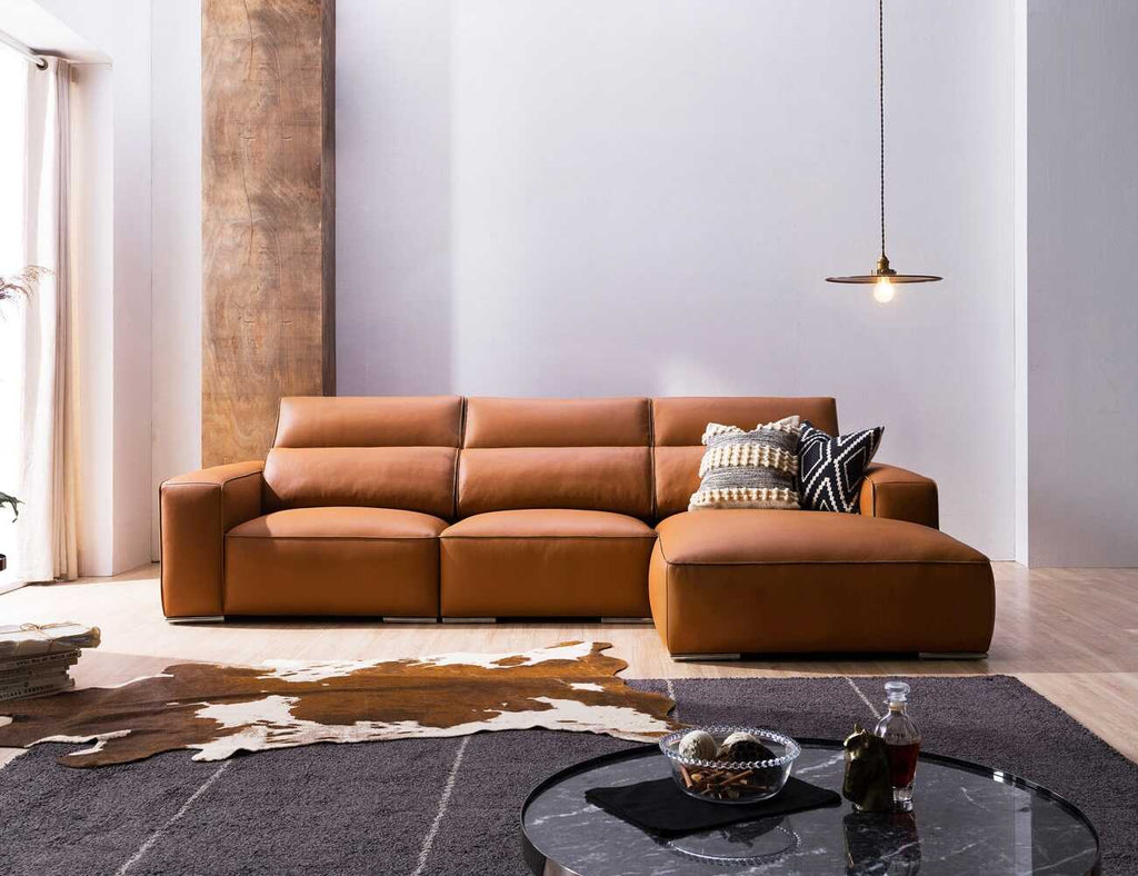 Sofa góc da 3 chỗ tựa gật gù LEBOSS - 01