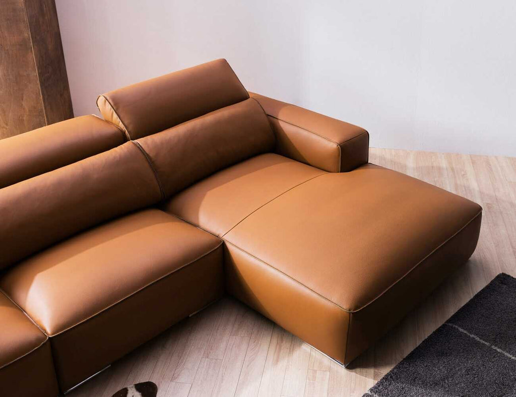 Sofa góc da 3 chỗ tựa gật gù LEBOSS - 04