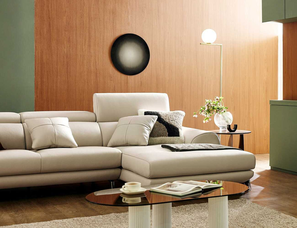 Sofa góc da 3 chỗ tựa gật gù LEYTON - 03