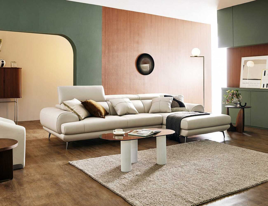 Sofa góc da 3 chỗ tựa gật gù LEYTON - 02