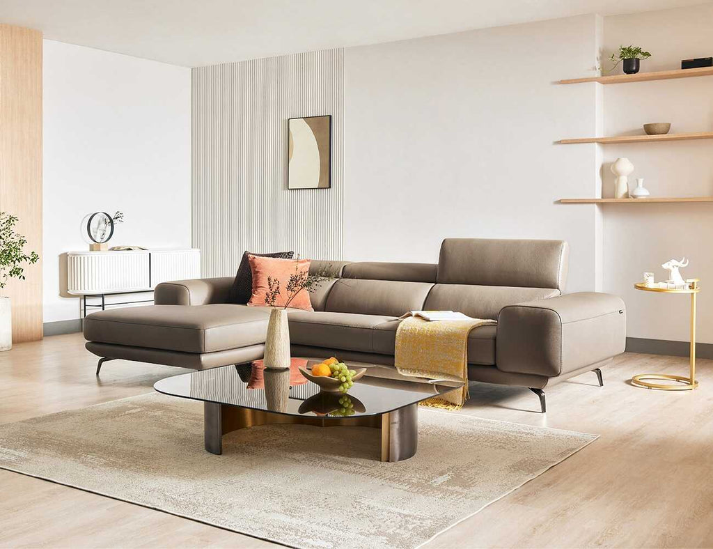 Sofa góc da 3 chỗ tựa gật gù LYNETTE - 02