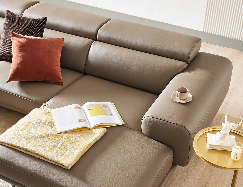 Sofa góc da 3 chỗ tựa gật gù LYNETTE - 05