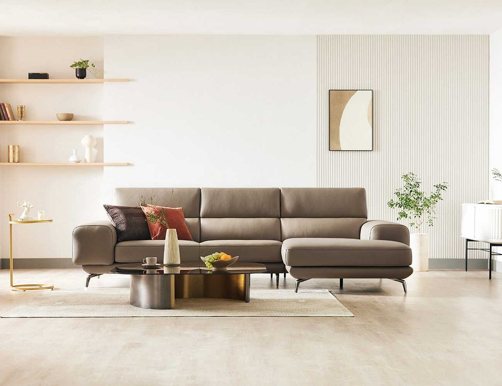 Sofa góc da 3 chỗ tựa gật gù LYNETTE - 01