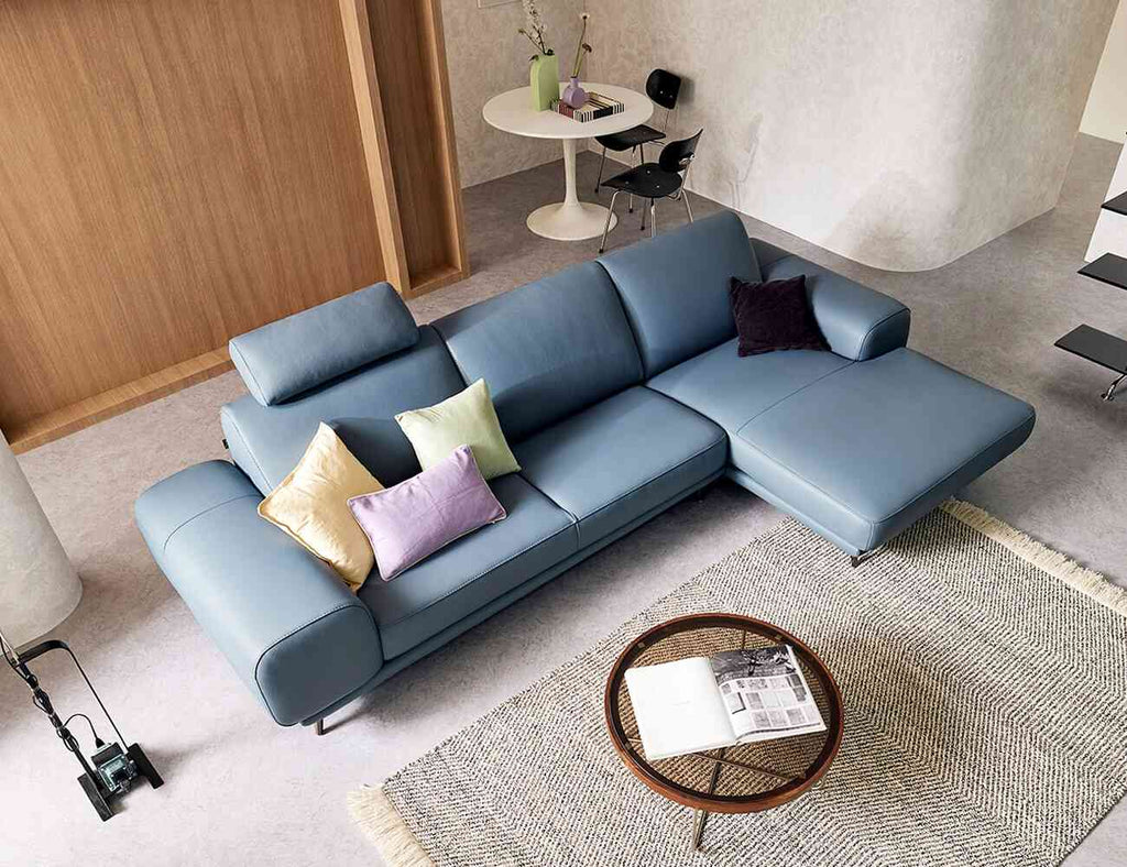 Sofa góc da 3 chỗ tựa gật gù LYNETTE - 07