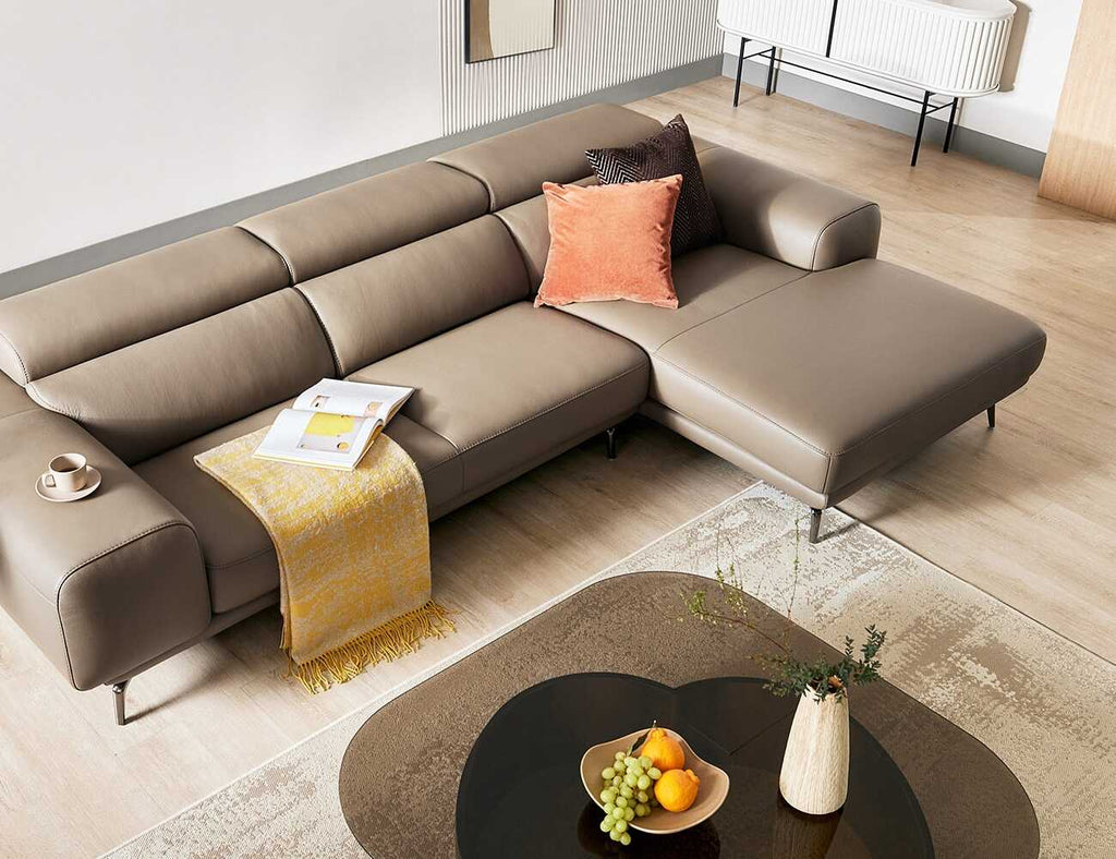 Sofa góc da 3 chỗ tựa gật gù LYNETTE - 03