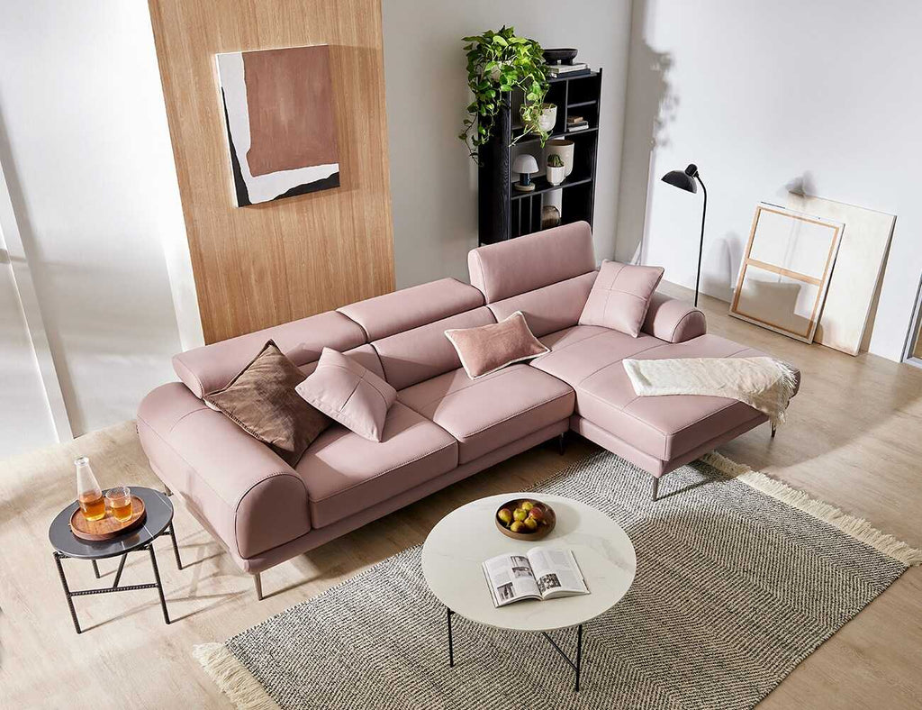 Sofa góc da 3 chỗ tựa gật gù MUNCHAO - 02