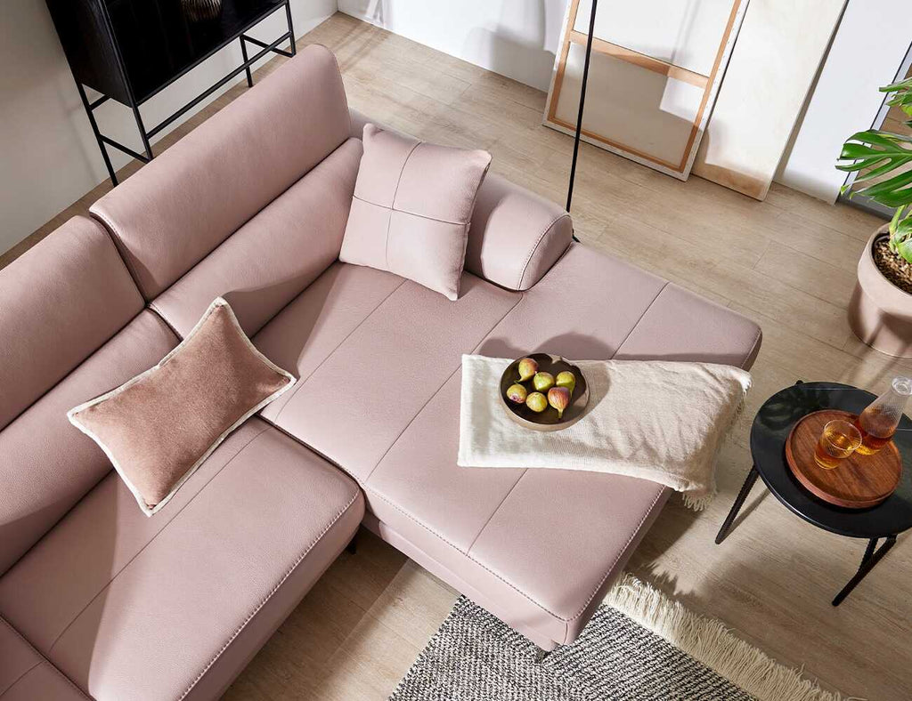 Sofa góc da 3 chỗ tựa gật gù MUNCHAO - 04