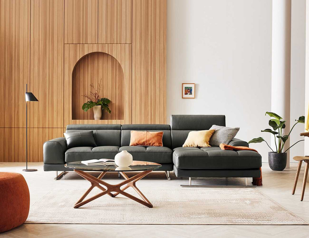 Sofa góc da 3 chỗ tựa gặt gù RASCHELLE - 02