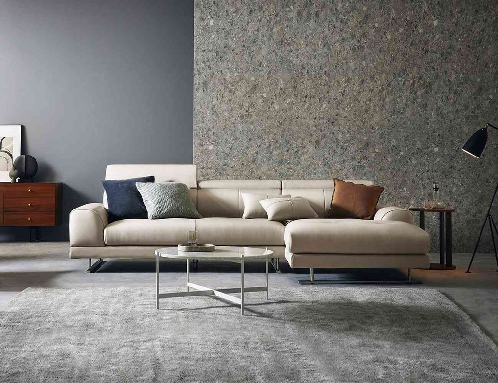 Sofa góc da 3 chỗ tựa gặt gù RASCHELLE - 01