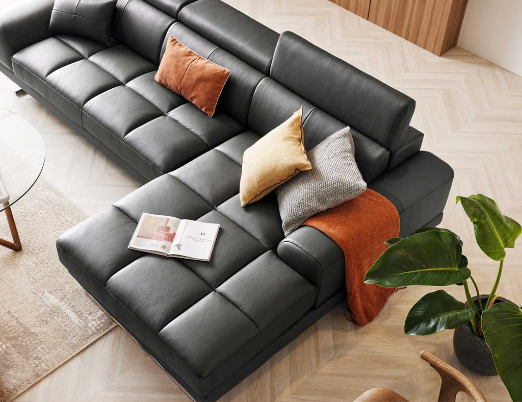 Sofa góc da 3 chỗ tựa gặt gù RASCHELLE - 31