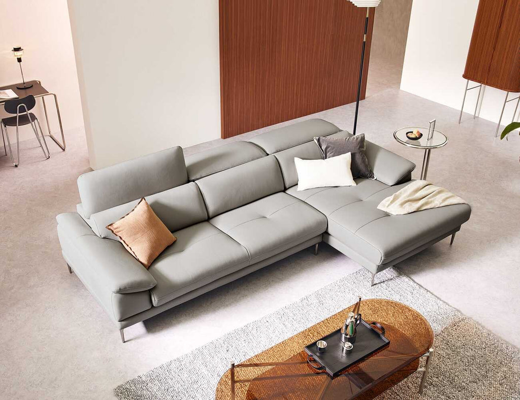 Sofa góc da 3 chỗ tựa gật gù ROSA - 02