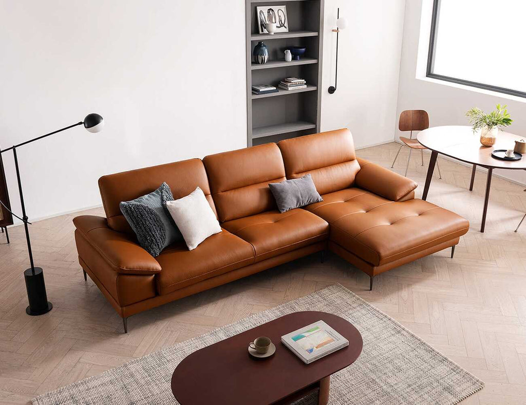 Sofa góc da 3 chỗ tựa gật gù ROSA - 07