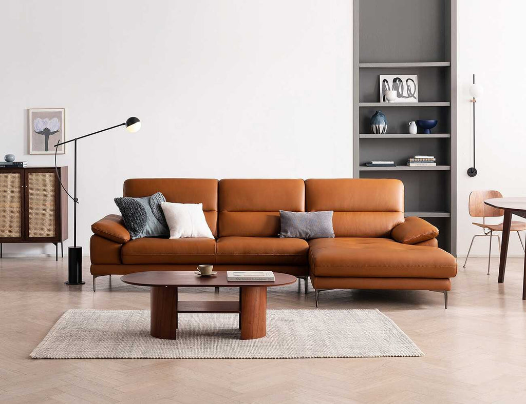 Sofa góc da 3 chỗ tựa gật gù ROSA - 06