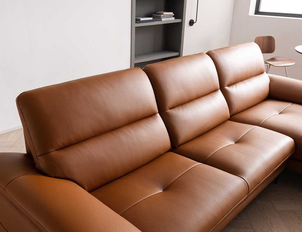 Sofa góc da 3 chỗ tựa gật gù ROSA - 08