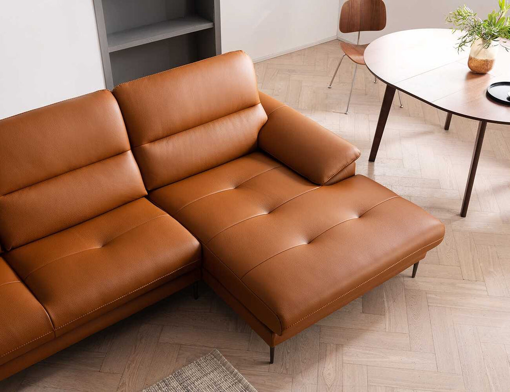 Sofa góc da 3 chỗ tựa gật gù ROSA - 09