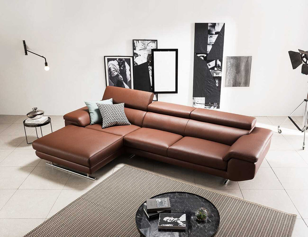 Sofa góc da 3 chỗ tựa gật gù - WESTLIE - 08