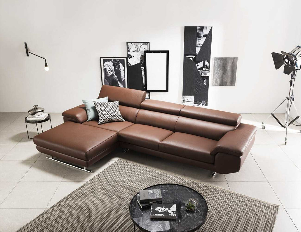 Sofa góc da 3 chỗ tựa gật gù - WESTLIE - 10