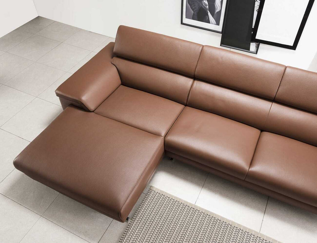 Sofa góc da 3 chỗ tựa gật gù - WESTLIE - 11