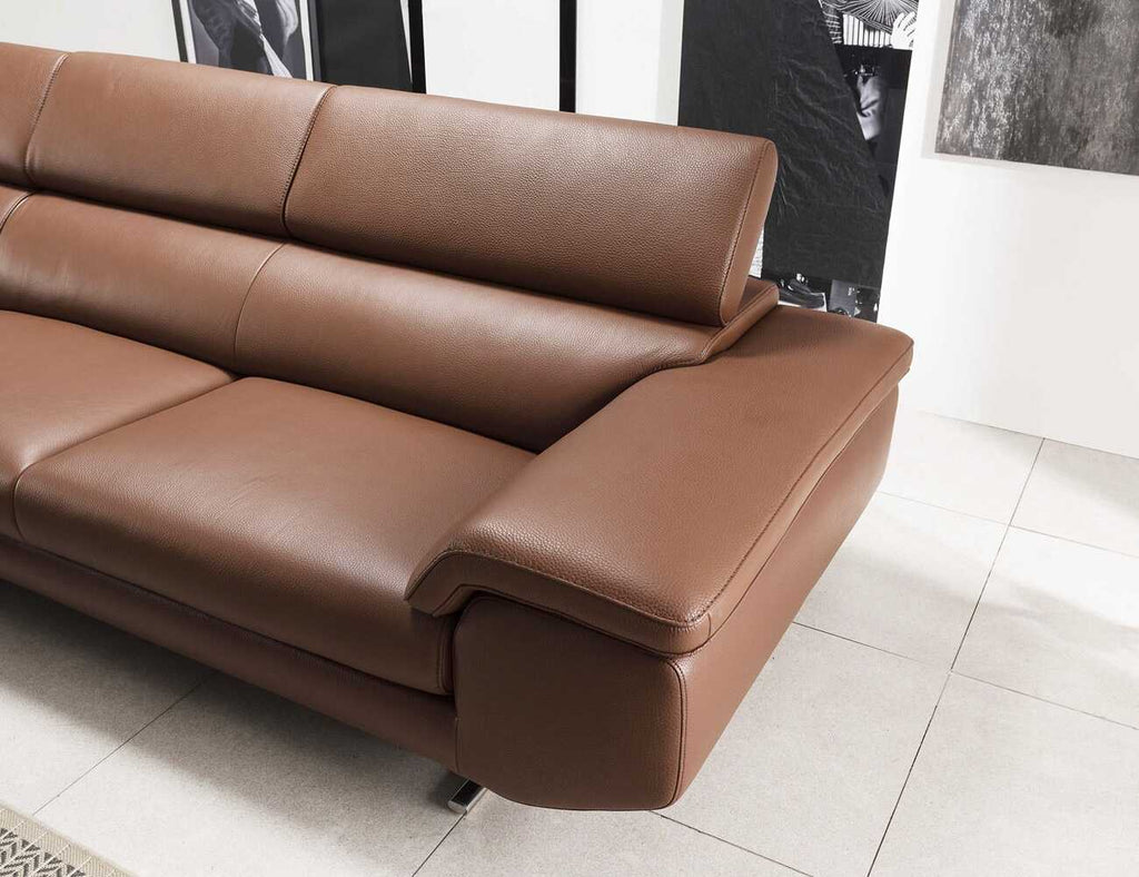 Sofa góc da 3 chỗ tựa gật gù - WESTLIE - 12