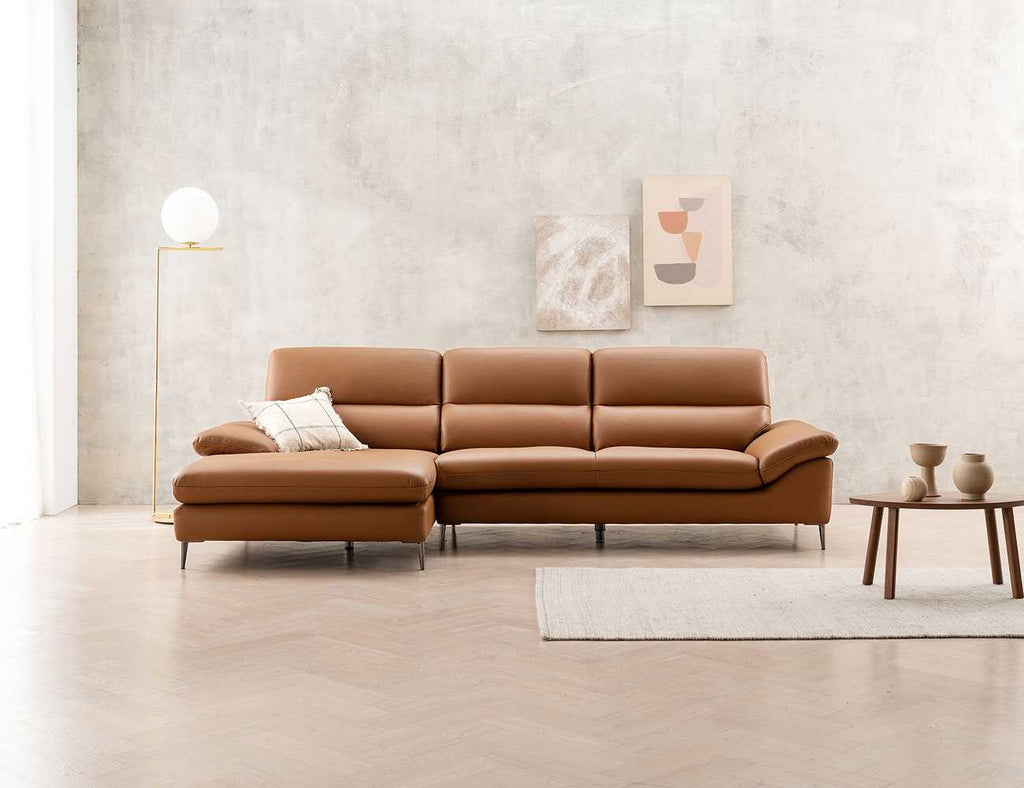 Sofa góc da 3 chỗ tựa liền LORRI - 01