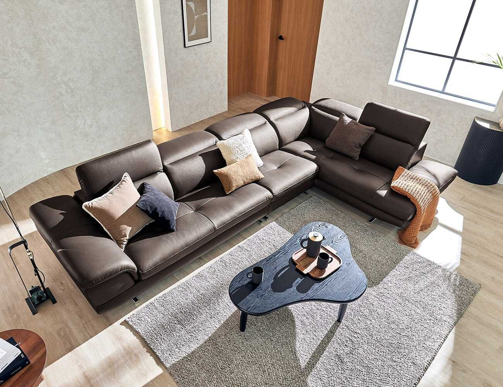 Sofa góc da 4 chỗ tựa gật gù KISSY - 02