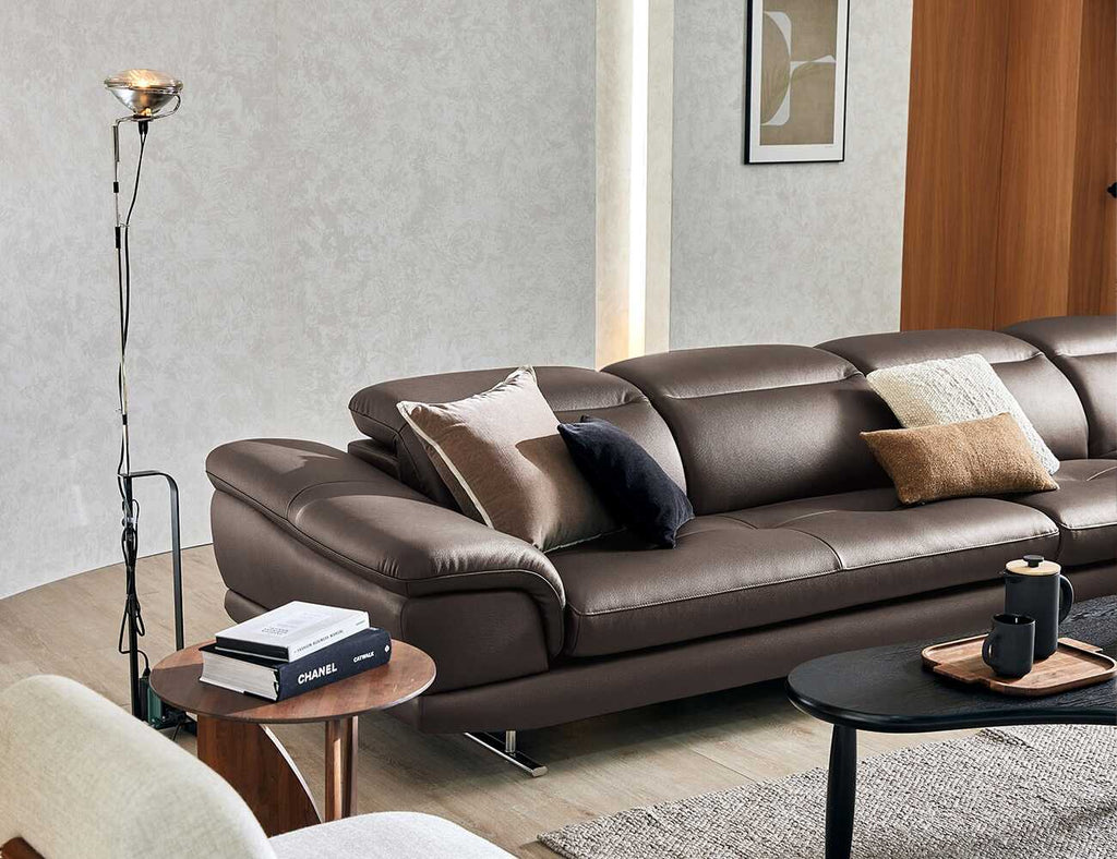 Sofa góc da 4 chỗ tựa gật gù KISSY - 03