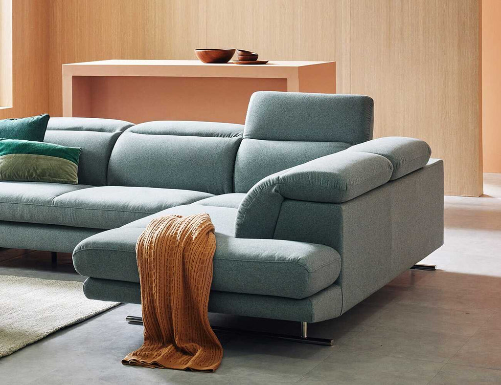 Sofa góc nỉ 4 chỗ tựa gật gù KISSY - 03