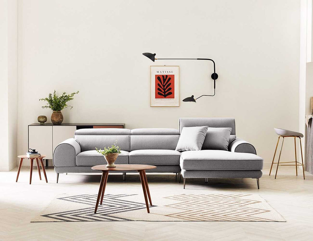 Sofa góc nỉ 3 chỗ tựa gật gù MUNCHAO - 01