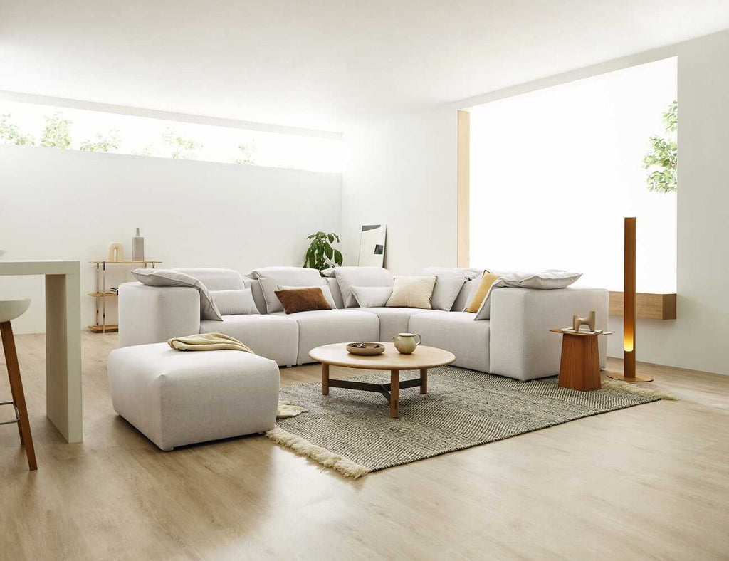 Sofa góc nỉ 3 chỗ tựa liền LEAH - 01