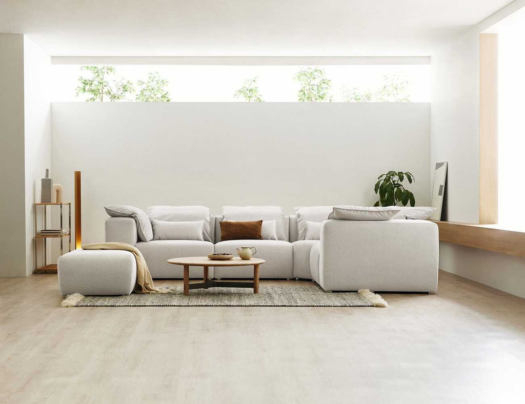 Sofa góc nỉ 3 chỗ tựa liền LEAH - 02