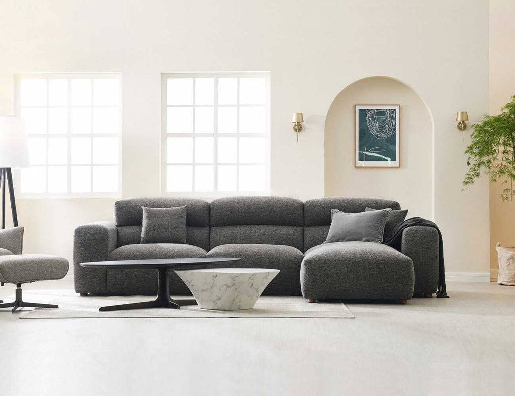 Sofa góc nỉ 3 chỗ tựa liền LEOPINE - 01