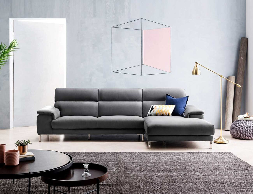 Sofa góc nỉ 3 chỗ tựa liền - SUS - 09