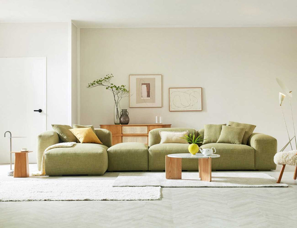 Sofa góc nỉ 4 chỗ tựa liền JORDANE - 01