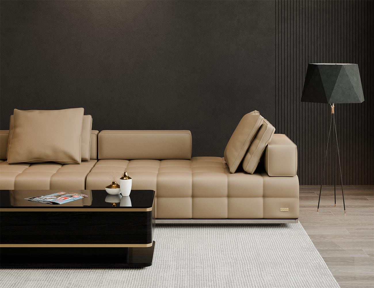 Sofa góc nỉ tựa gối - Heaven - Kalix - 26