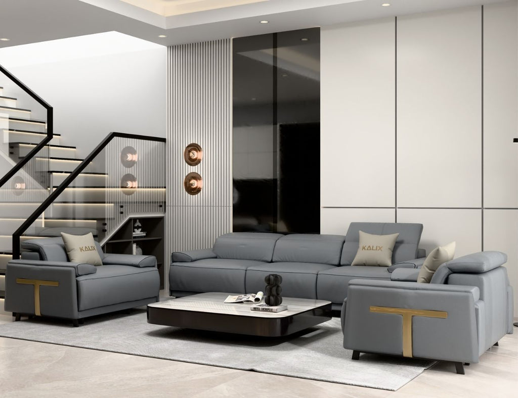 Sofa da bò Ý kết hợp đường viền inox sang trọng SORENTO-10