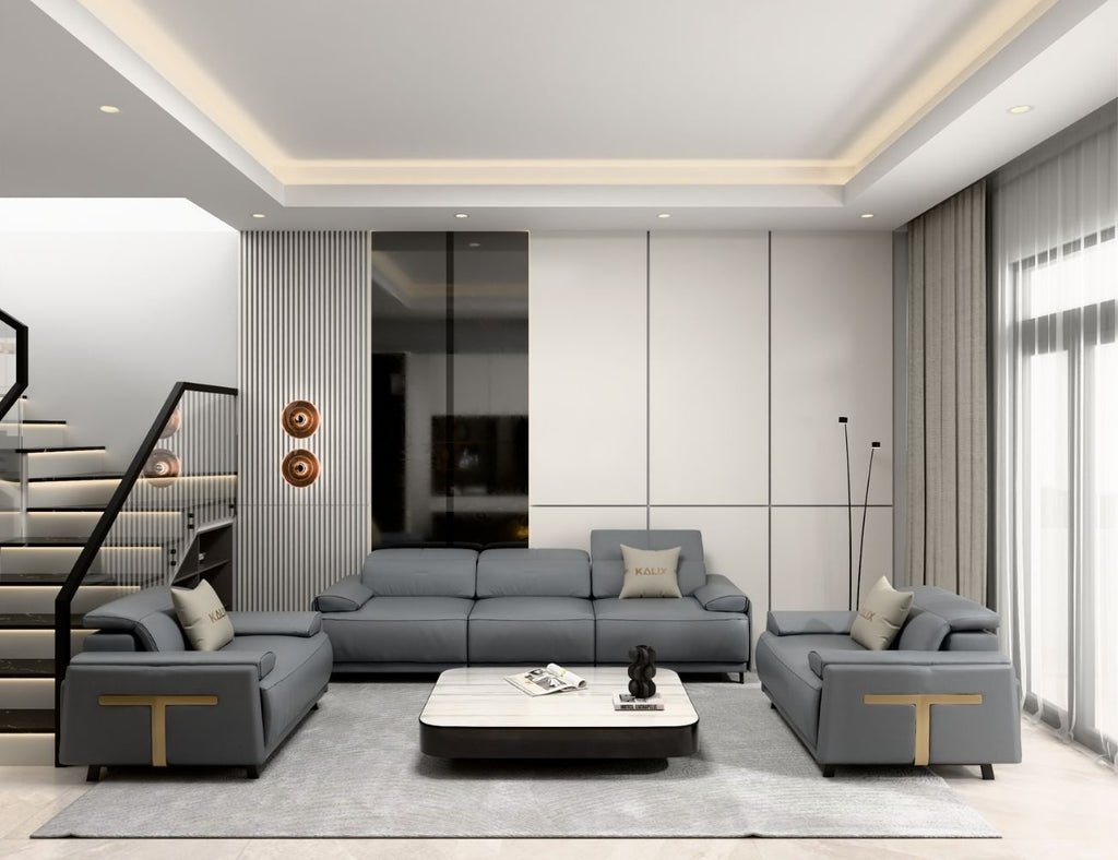 Sofa da bò Ý kết hợp đường viền inox sang trọng SORENTO-11