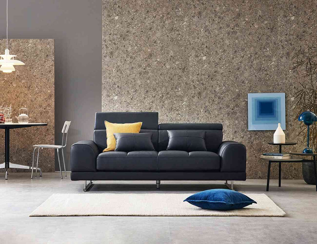 Sofa văng da 2 chỗ tựa gặt gù RESCHELLE - 01