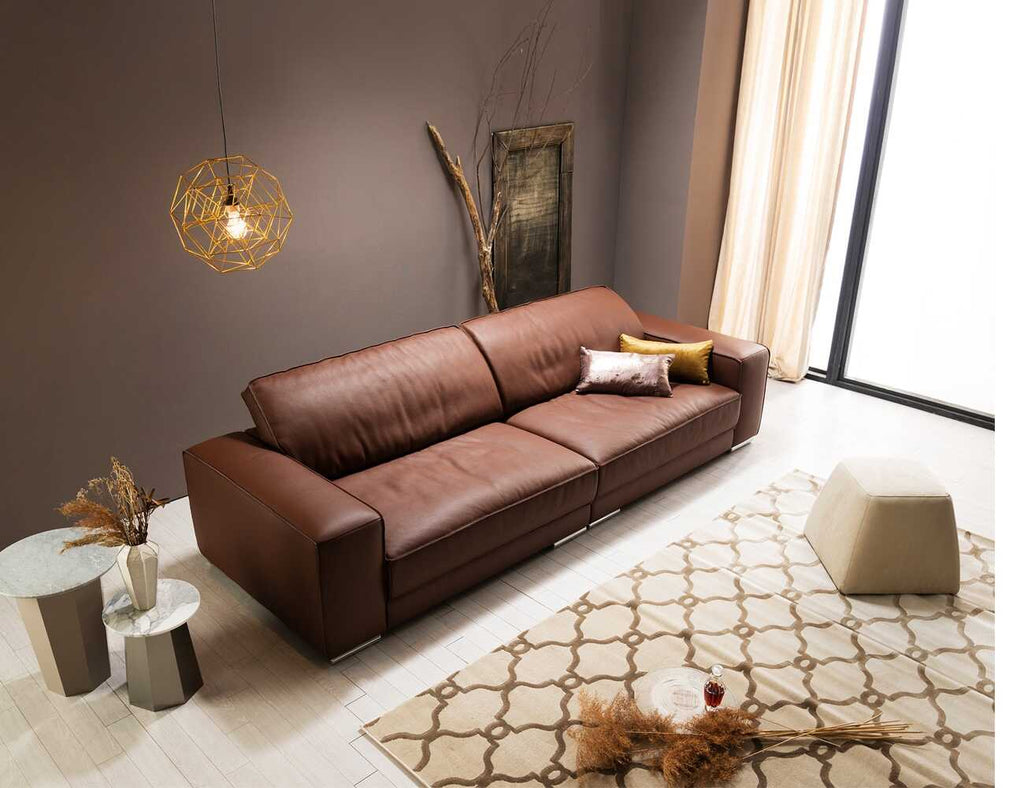 Sofa văng da 2 chỗ tựa liền KENES - 02