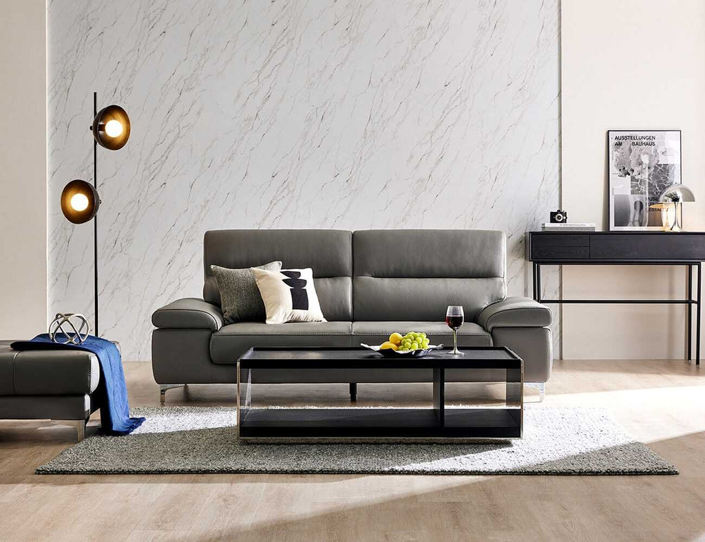 Sofa văng da 2 chỗ tựa liền NEVA - 01