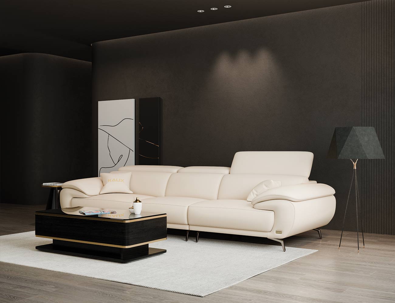 Sofa văng da sang trọng 3 chỗ tựa gật gù PERRY