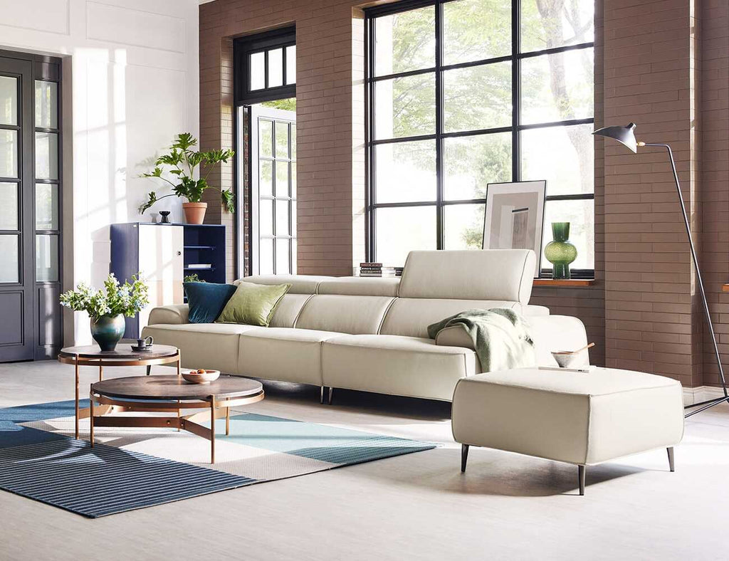 Sofa văng da 3 chỗ tựa gật gù REY - 02