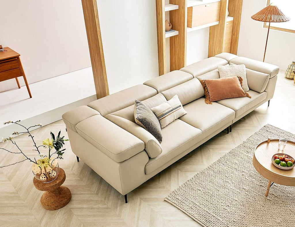 Sofa văng da 3 chỗ tựa gật gù - VACCO - 19