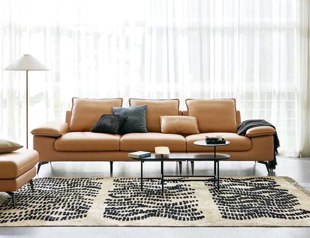 Sofa văng da 3 chỗ tựa gối REY - 01