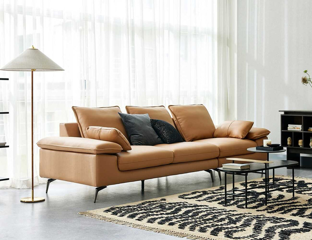 Sofa văng da 3 chỗ tựa gối REY - 02