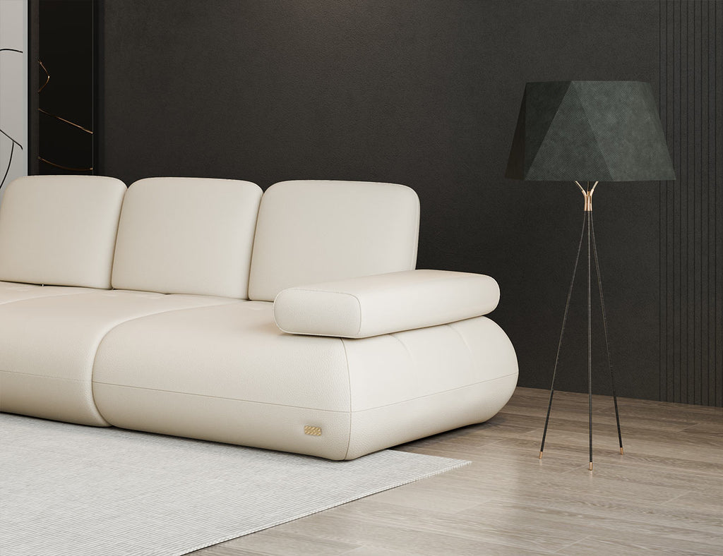 Sofa văng da 3 chỗ tựa tay và tựa lưng điều chỉnh - NUVOLA - KALIX - 05