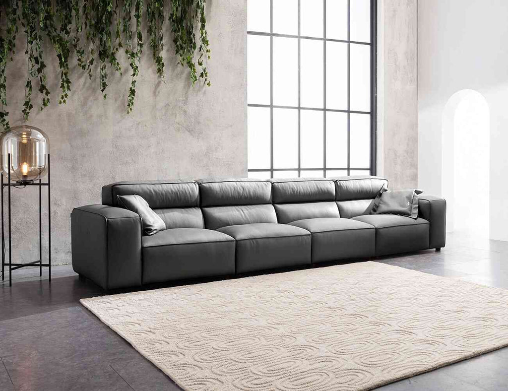 Sofa văng da 4 chỗ tựa liền LEOPINE - 03