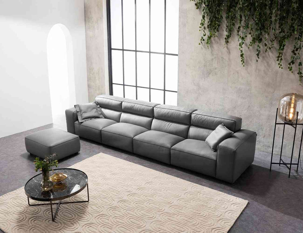 Sofa văng da 4 chỗ tựa liền LEOPINE - 02