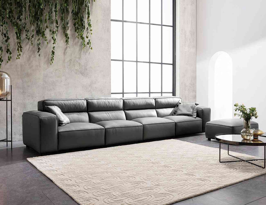 Sofa văng da 4 chỗ tựa liền LEOPINE - 01