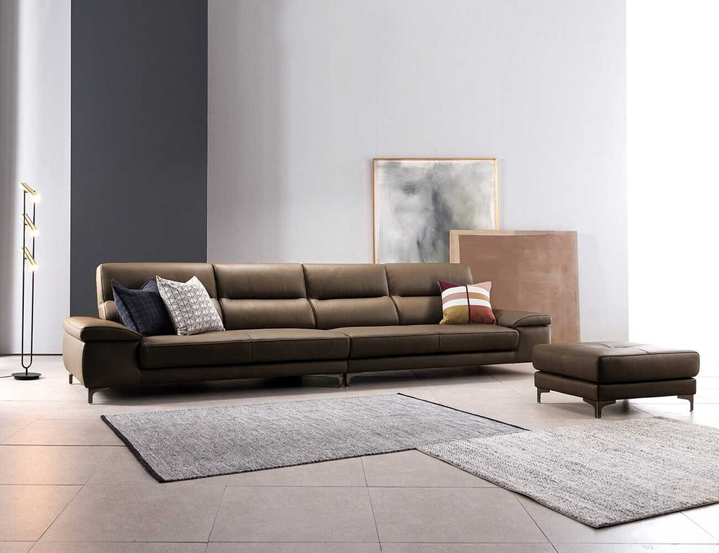 Sofa văng da 4 chỗ tựa liền NEVA - 01