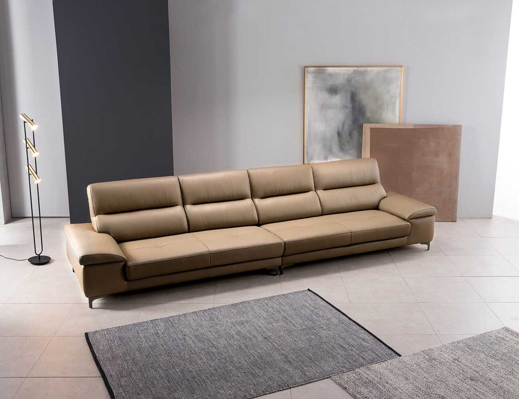 Sofa văng da 4 chỗ tựa liền NEVA - 03